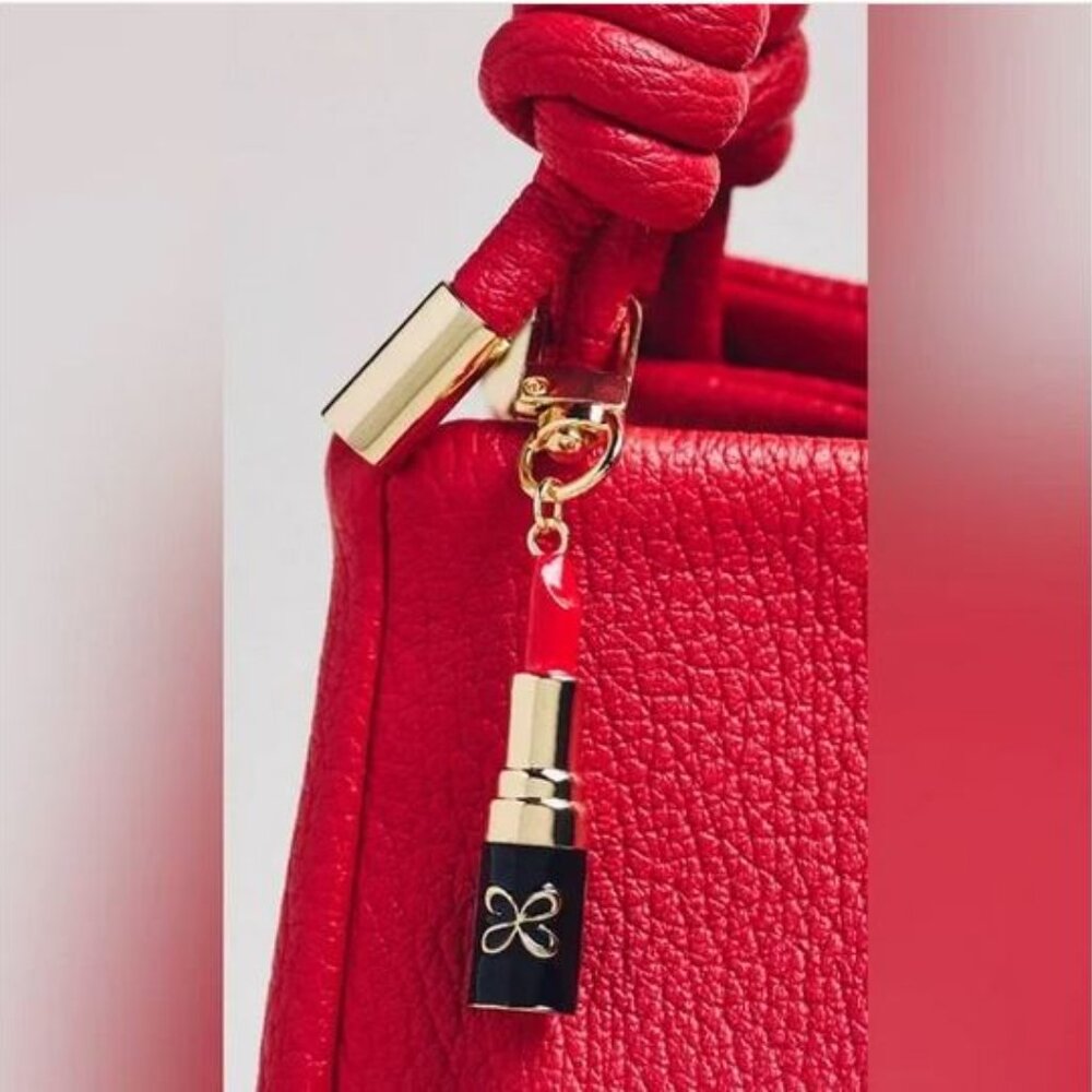 Anthropologie - Maeve Lipstick-Shaped Metal Bag Charm with Keychain Purse